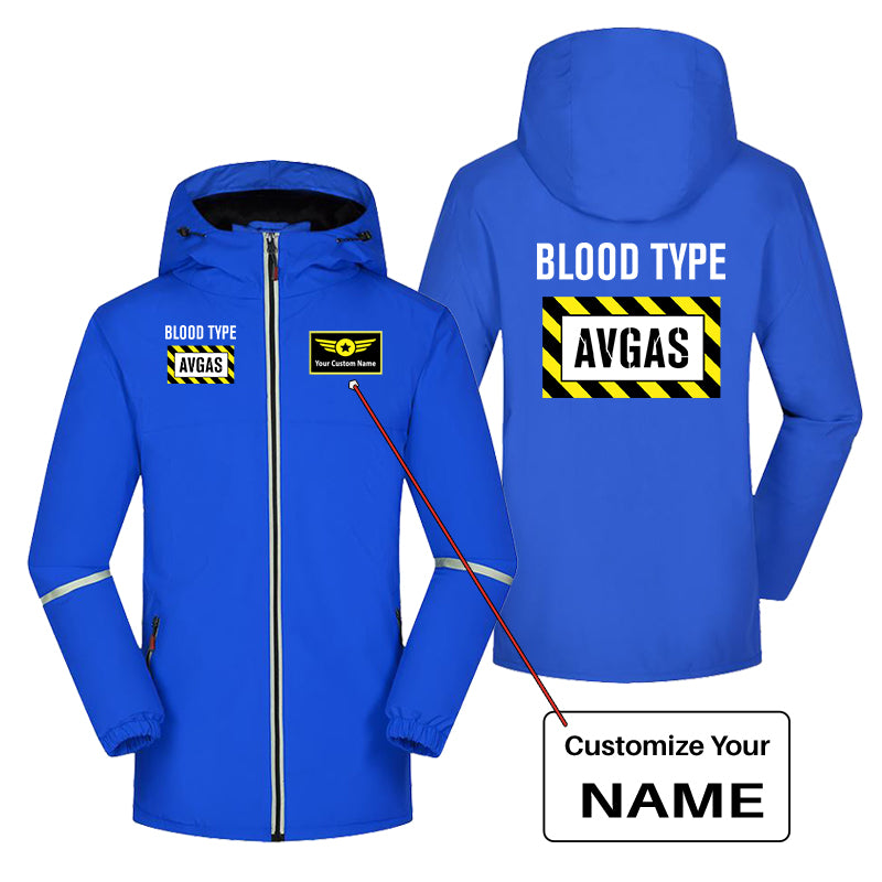 Blood Type AVGAS Designed Rain Coats & Jackets