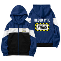 Thumbnail for Blood Type AVGAS Designed Colourful Zipped Hoodies