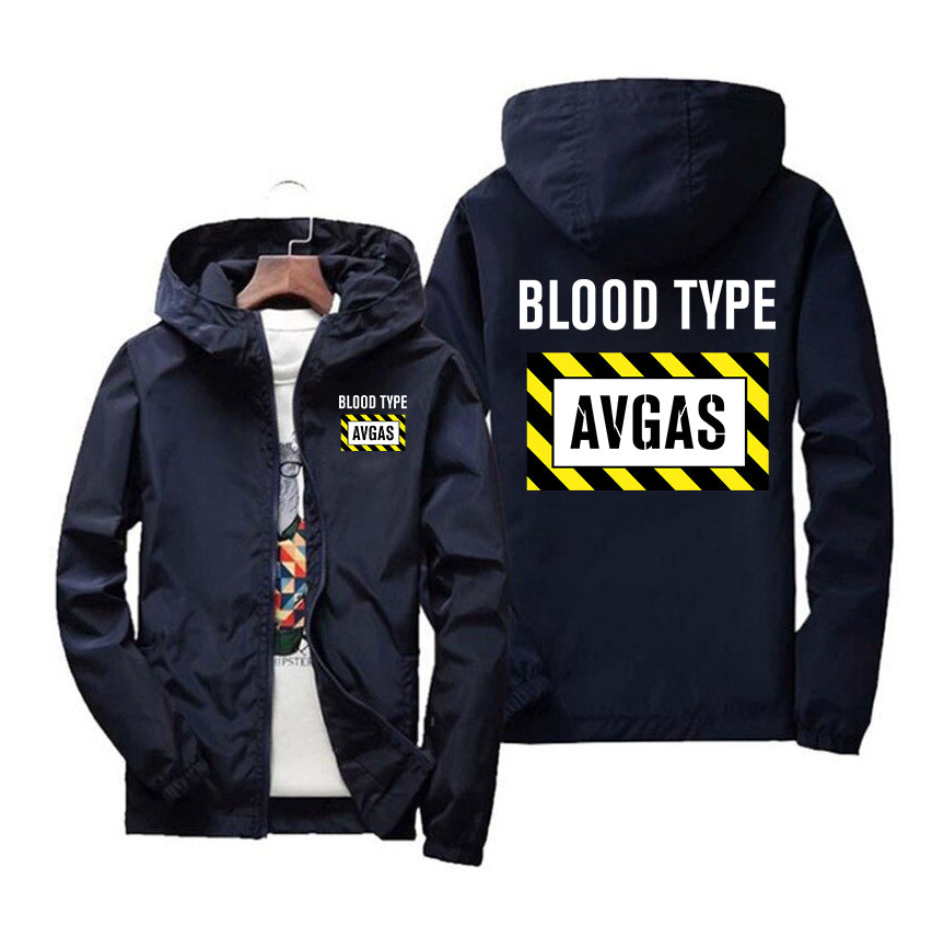 Blood Type AVGAS Designed Windbreaker Jackets