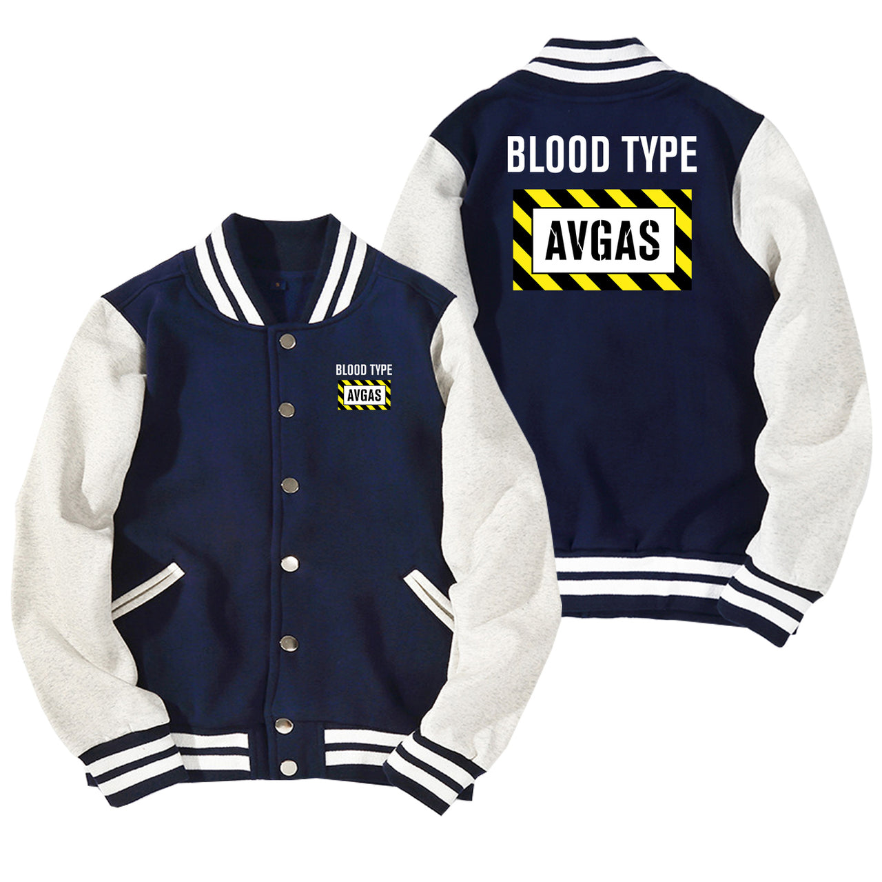 Blood Type AVGAS Designed Baseball Style Jackets