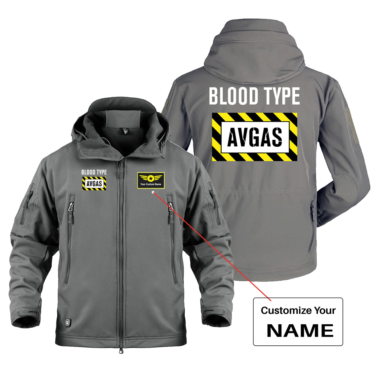 Blood Type AVGAS Designed Military Jackets (Customizable)