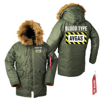 Thumbnail for Blood Type AVGAS Designed Parka Bomber Jackets