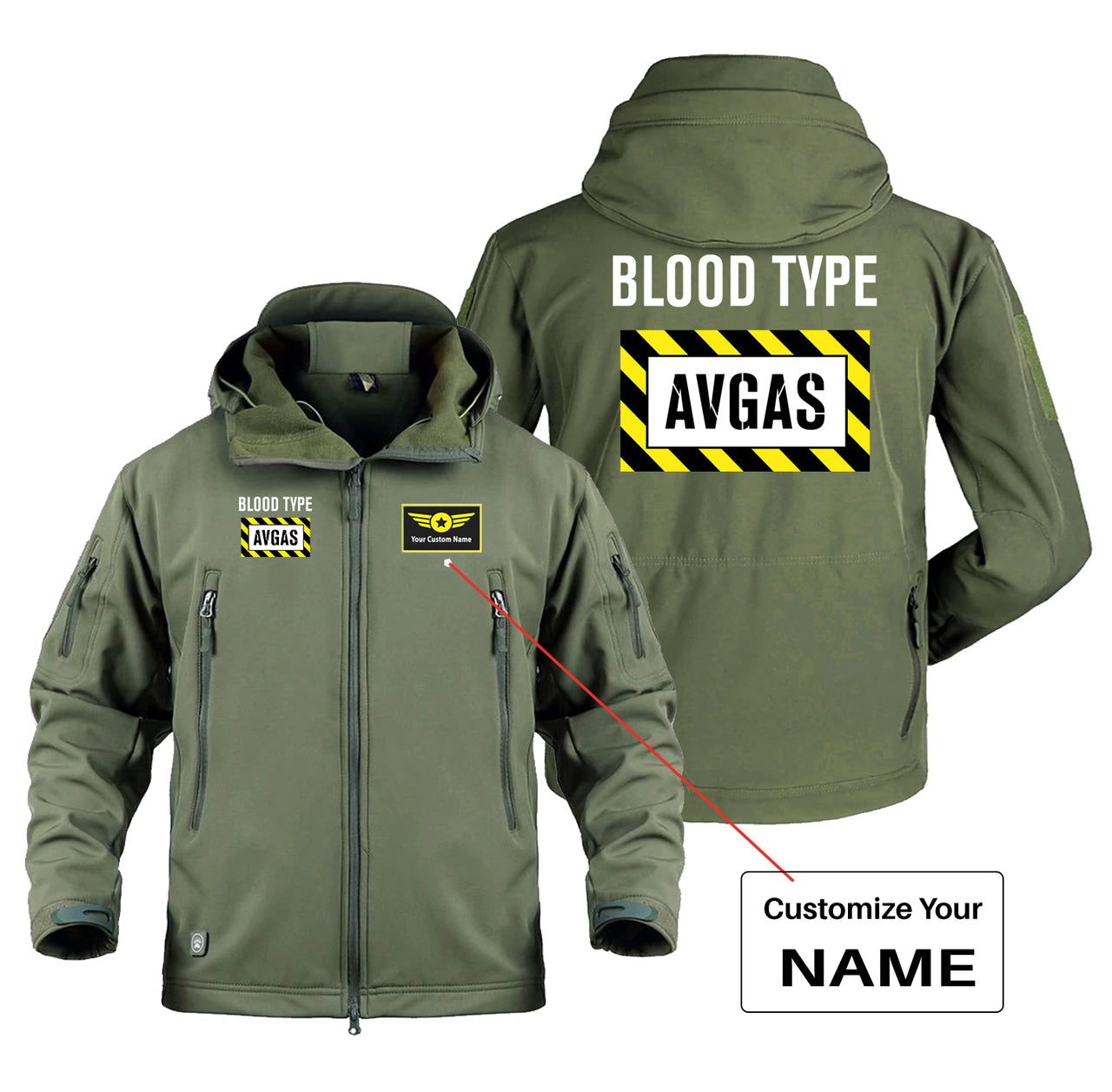 Blood Type AVGAS Designed Military Jackets (Customizable)