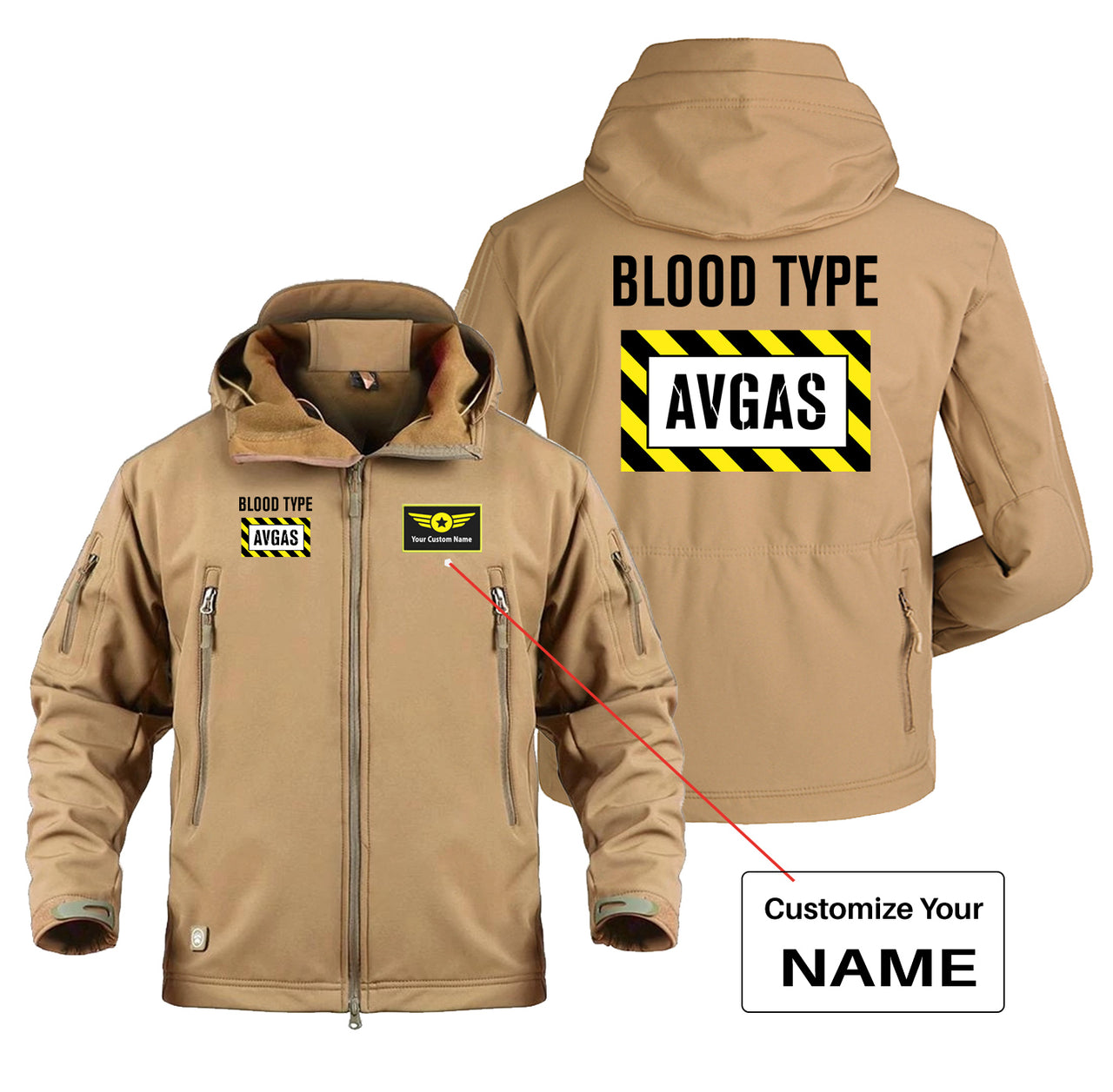 Blood Type AVGAS Designed Military Jackets (Customizable)