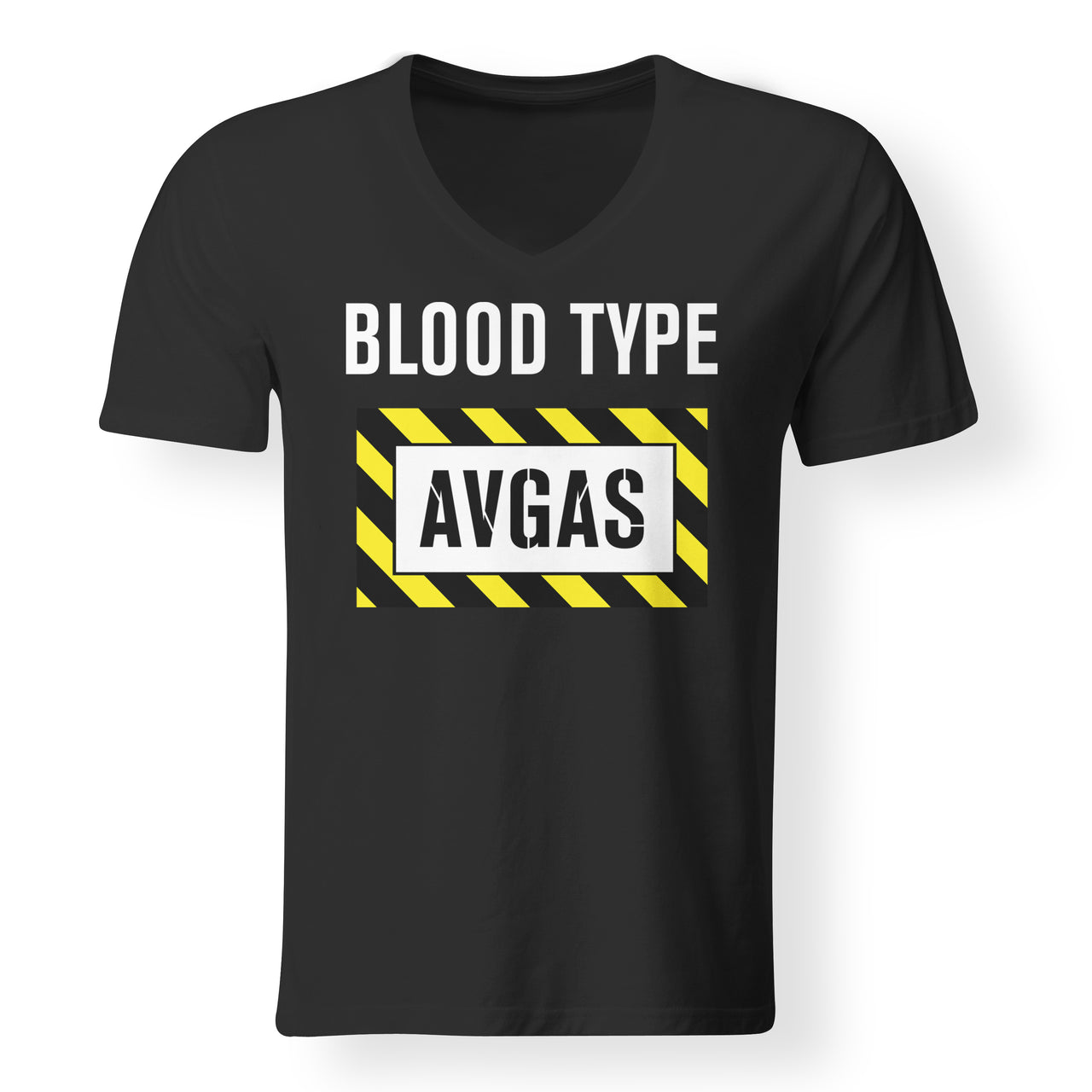 Blood Type AVGAS Designed V-Neck T-Shirts