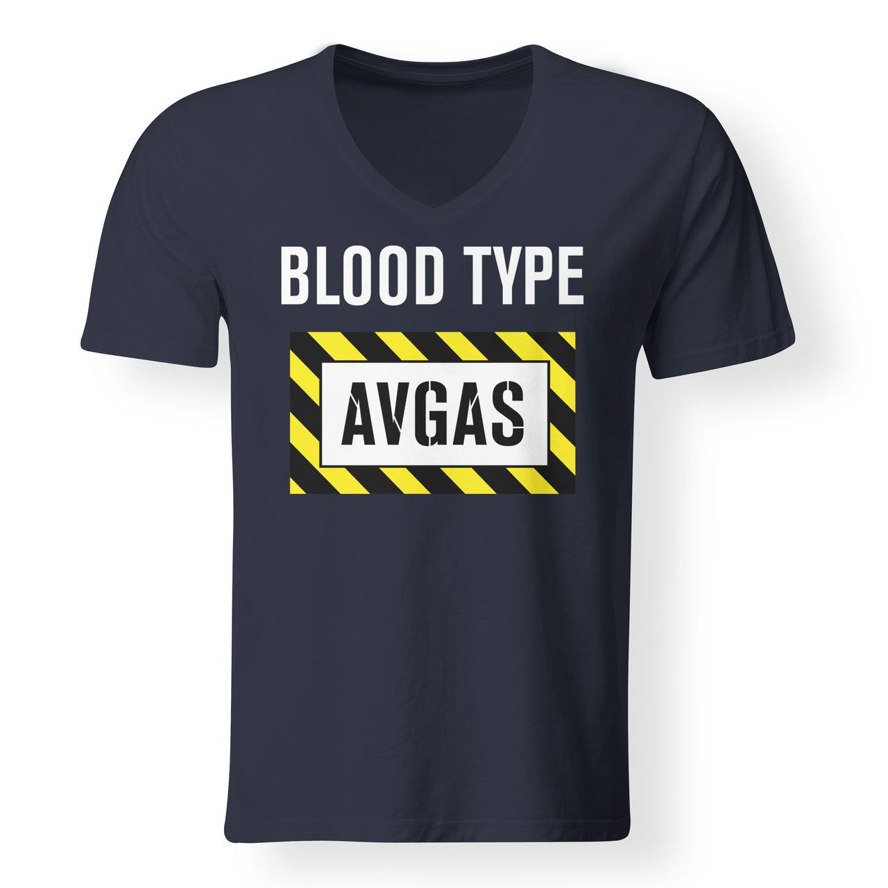 Blood Type AVGAS Designed V-Neck T-Shirts