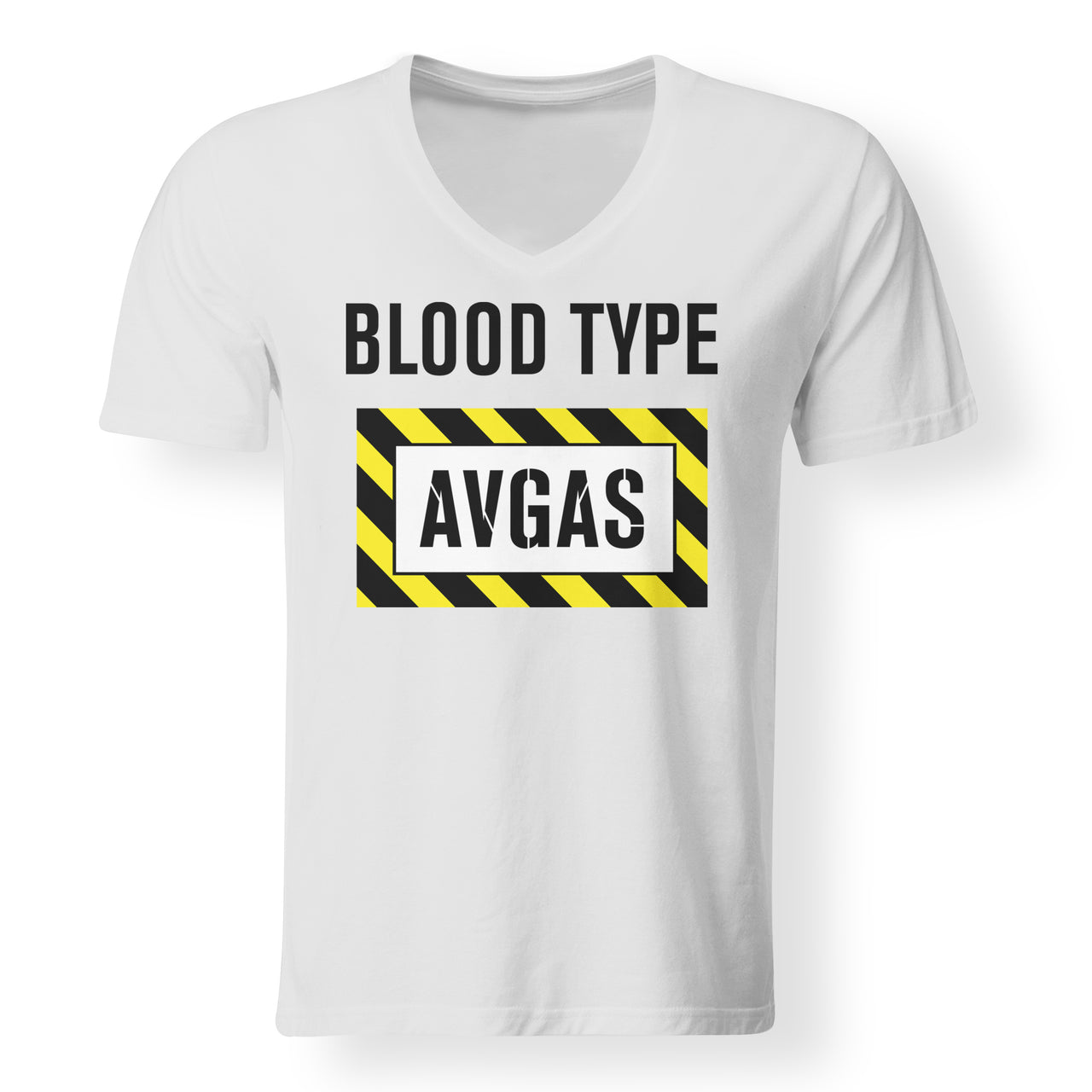 Blood Type AVGAS Designed V-Neck T-Shirts