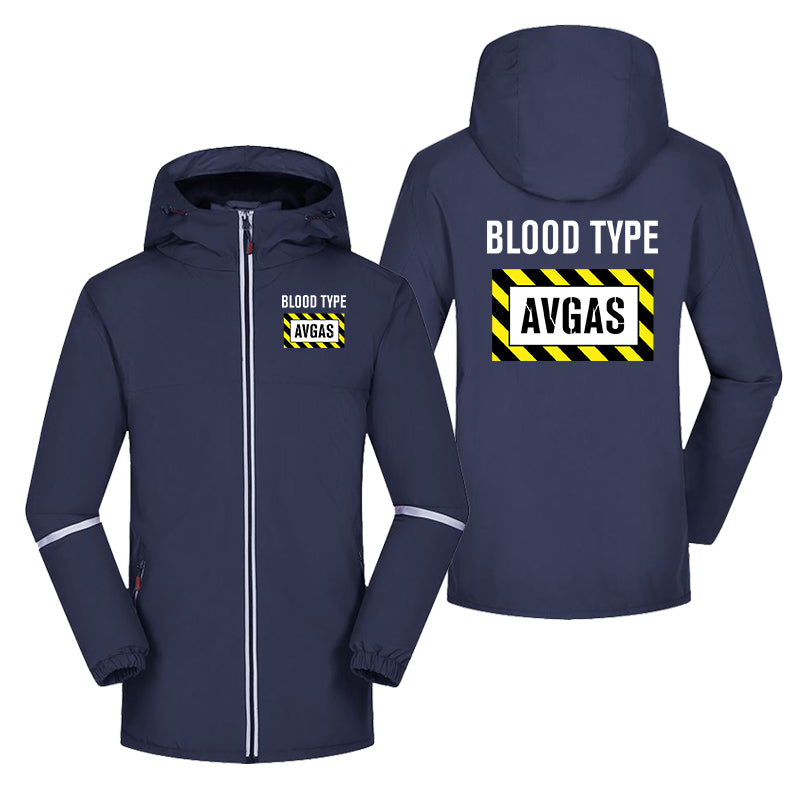 Blood Type AVGAS Designed Rain Coats & Jackets