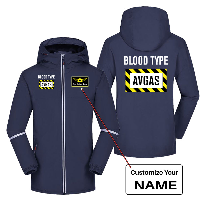 Blood Type AVGAS Designed Rain Coats & Jackets