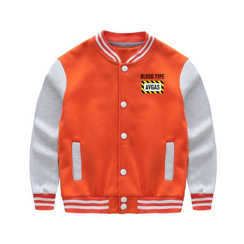 Blood Type AVGAS Designed "CHILDREN" Baseball Jackets