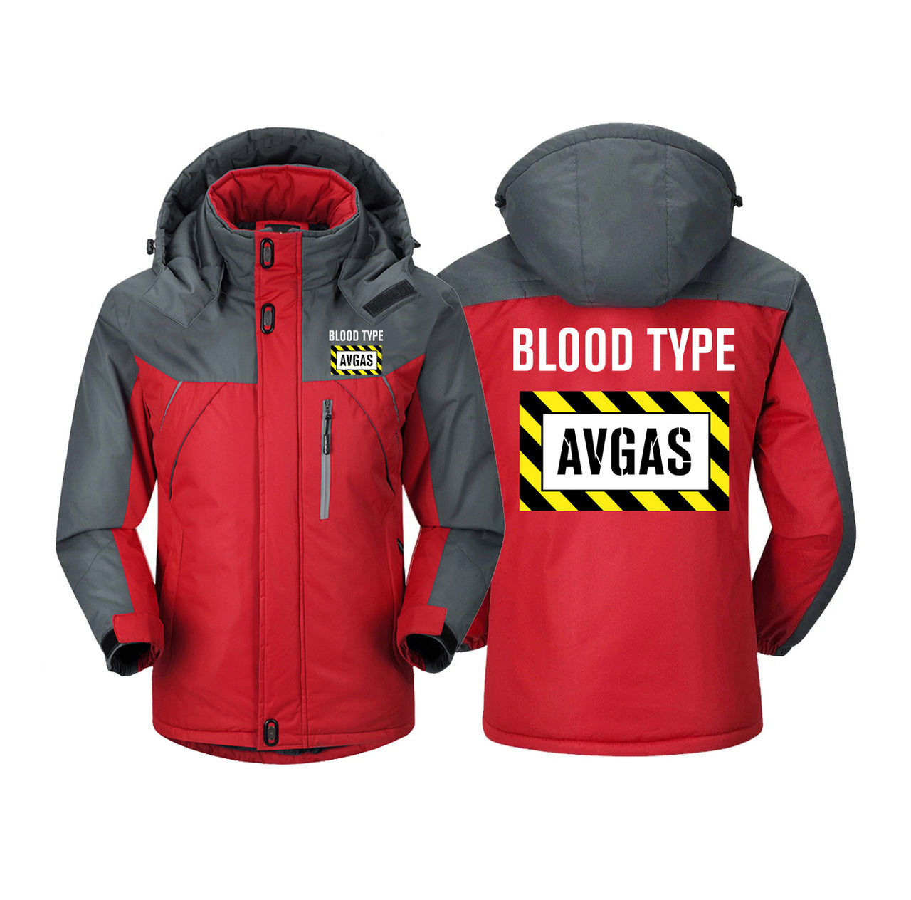 Blood Type AVGAS Designed Thick Winter Jackets