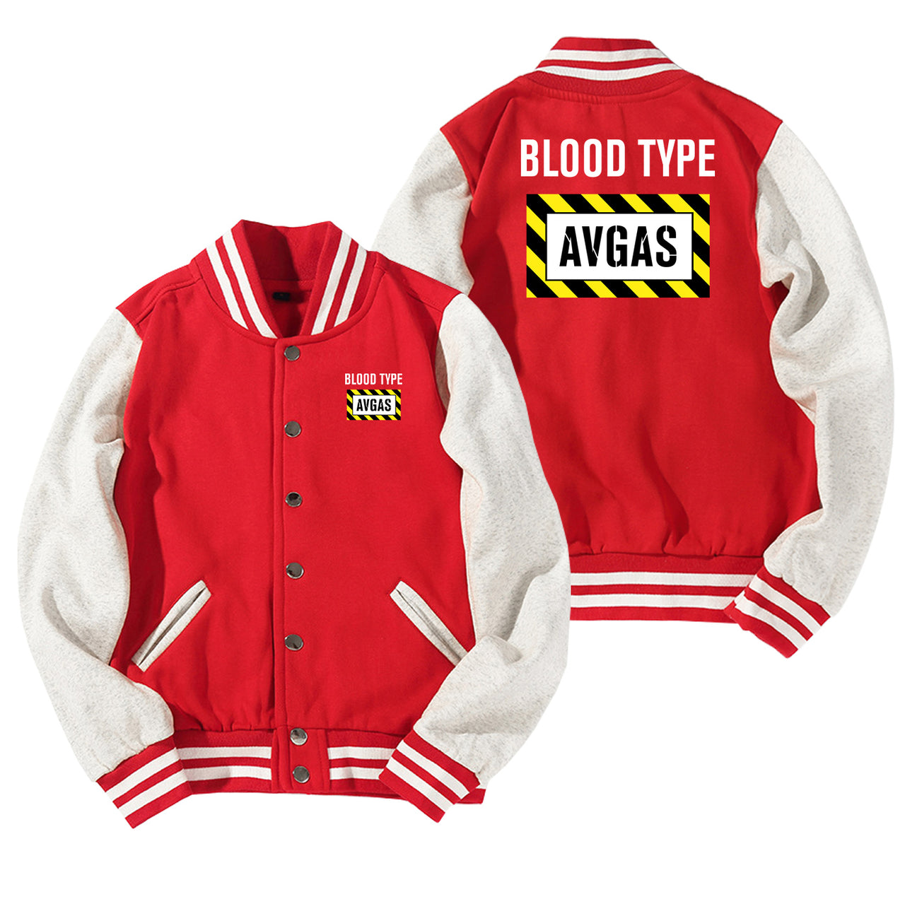 Blood Type AVGAS Designed Baseball Style Jackets