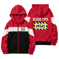 Thumbnail for Blood Type AVGAS Designed Colourful Zipped Hoodies