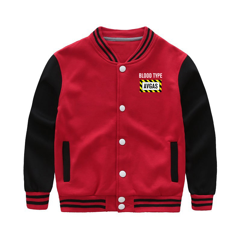 Blood Type AVGAS Designed "CHILDREN" Baseball Jackets