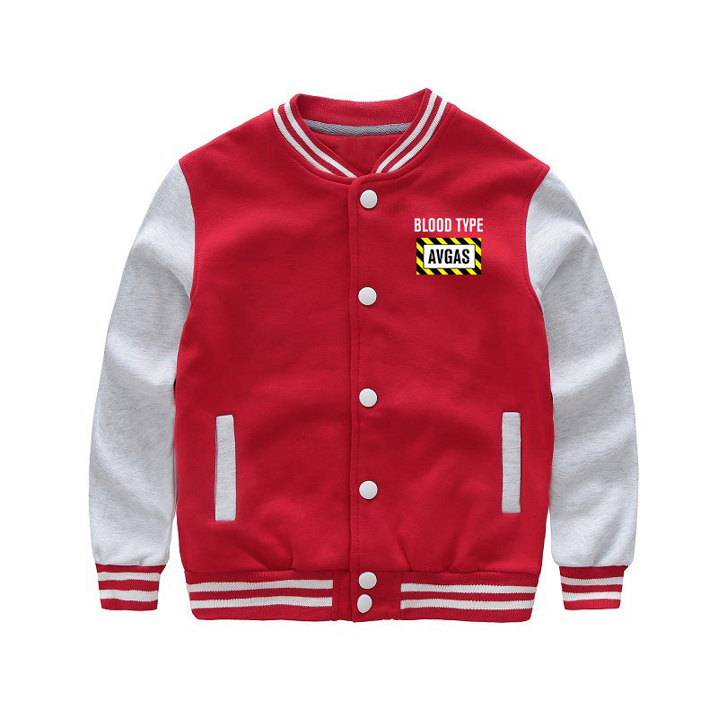 Blood Type AVGAS Designed "CHILDREN" Baseball Jackets