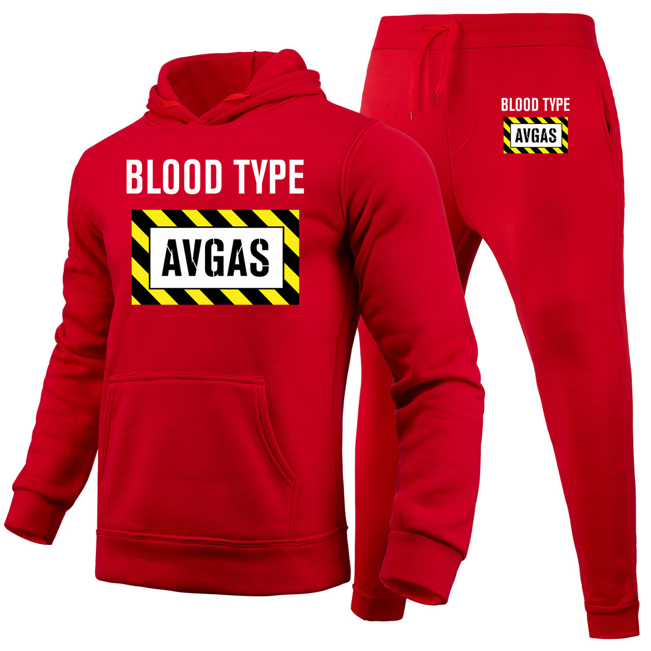 Blood Type AVGAS Designed Hoodies & Sweatpants Set