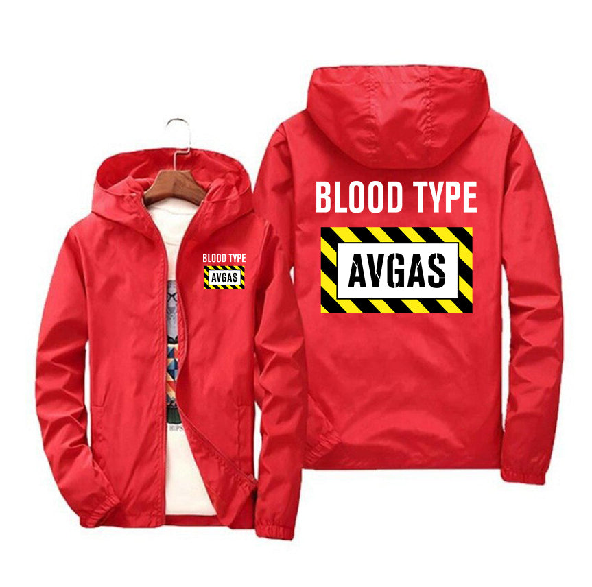Blood Type AVGAS Designed Windbreaker Jackets