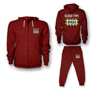 Thumbnail for Blood Type AVGAS Designed Zipped Hoodies & Sweatpants Set
