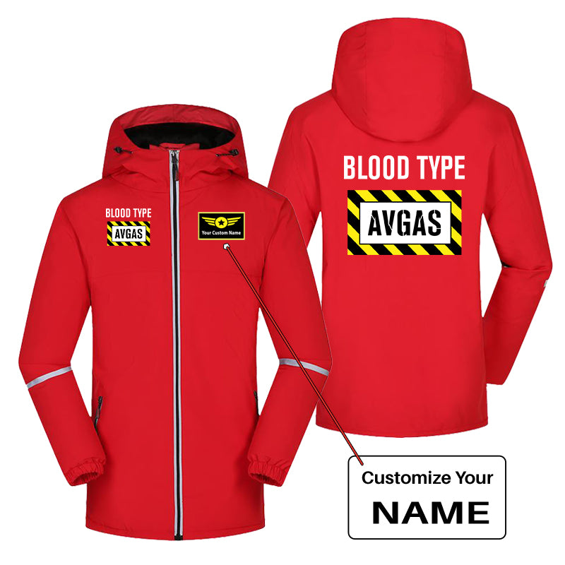 Blood Type AVGAS Designed Rain Coats & Jackets