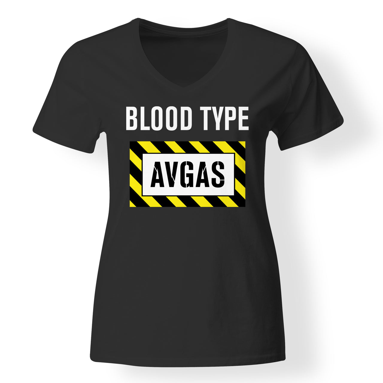 Blood Type AVGAS Designed V-Neck T-Shirts