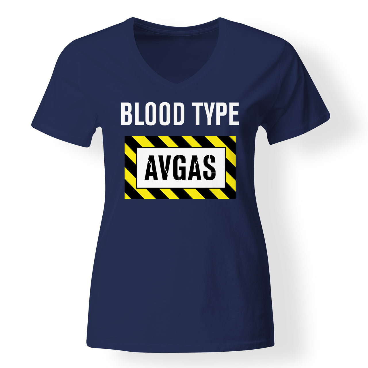 Blood Type AVGAS Designed V-Neck T-Shirts
