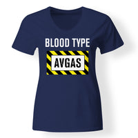 Thumbnail for Blood Type AVGAS Designed V-Neck T-Shirts