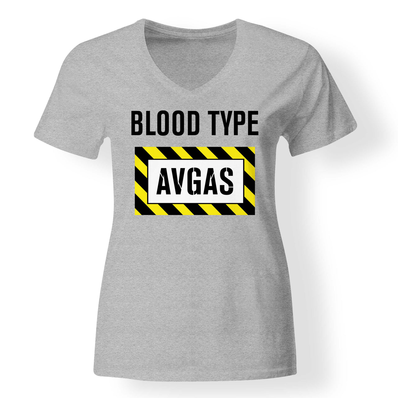 Blood Type AVGAS Designed V-Neck T-Shirts