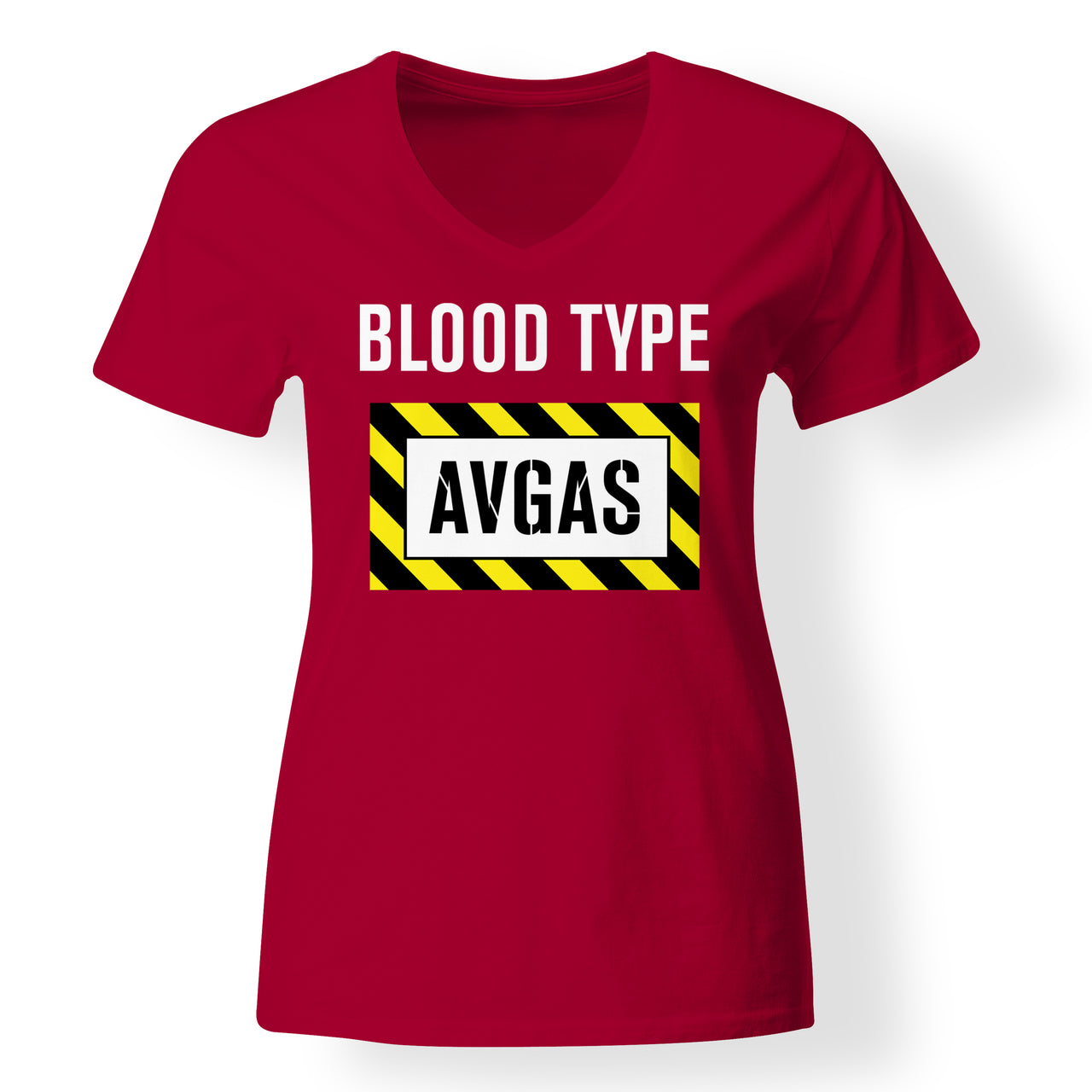 Blood Type AVGAS Designed V-Neck T-Shirts