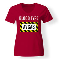 Thumbnail for Blood Type AVGAS Designed V-Neck T-Shirts