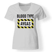 Thumbnail for Blood Type AVGAS Designed V-Neck T-Shirts