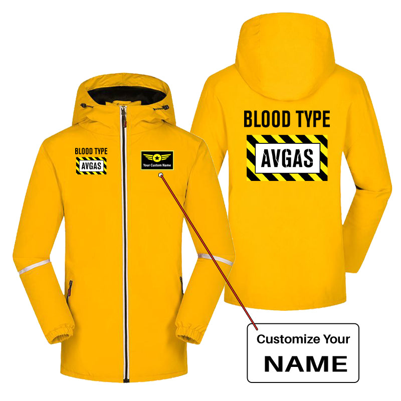 Blood Type AVGAS Designed Rain Coats & Jackets