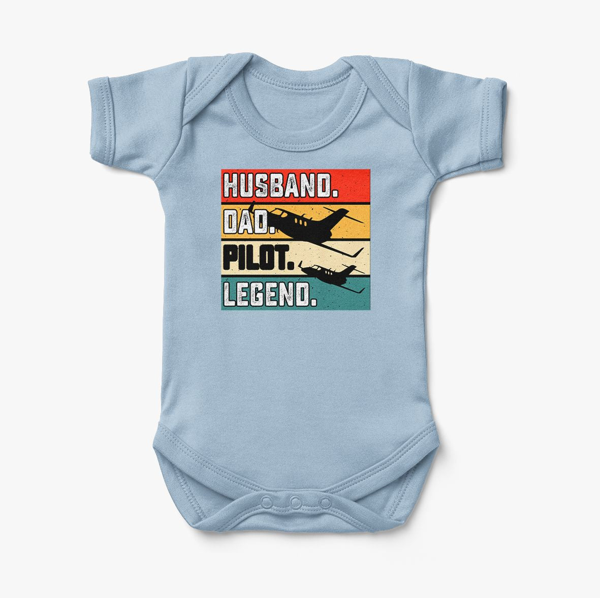 Husband & Dad & Pilot & Legend Designed Baby Bodysuits