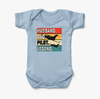 Thumbnail for Husband & Dad & Pilot & Legend Designed Baby Bodysuits