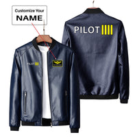 Thumbnail for Pilot & Stripes (4 Lines) Designed PU Leather Jackets