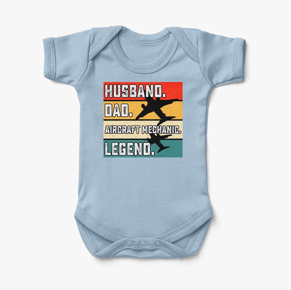 Husband & Dad & Aircraft Mechanic & Legend Designed Baby Bodysuits