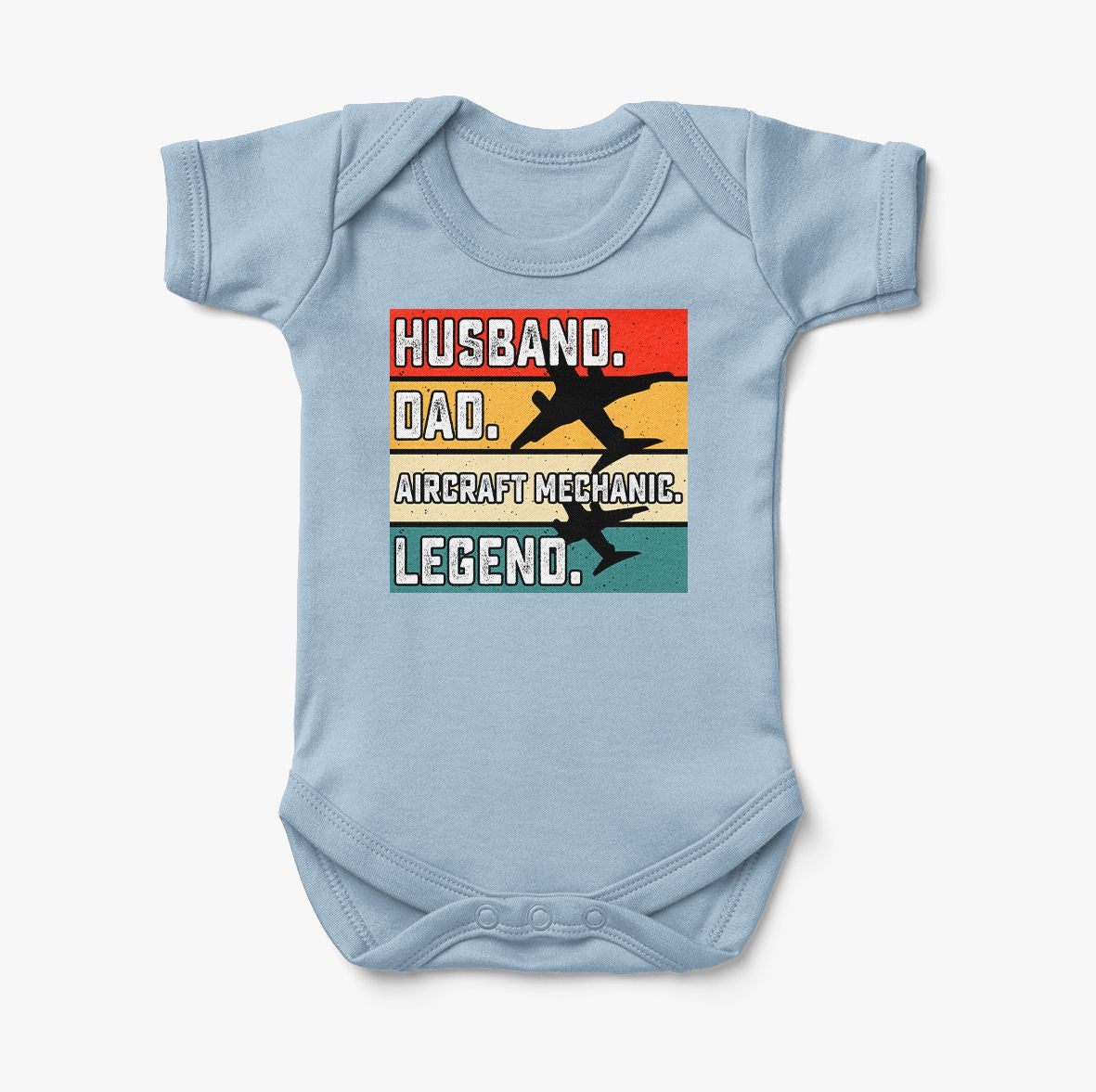 Husband & Dad & Aircraft Mechanic & Legend Designed Baby Bodysuits