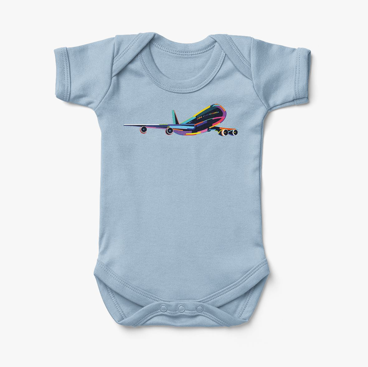 Multicolor Airplane Designed Baby Bodysuits