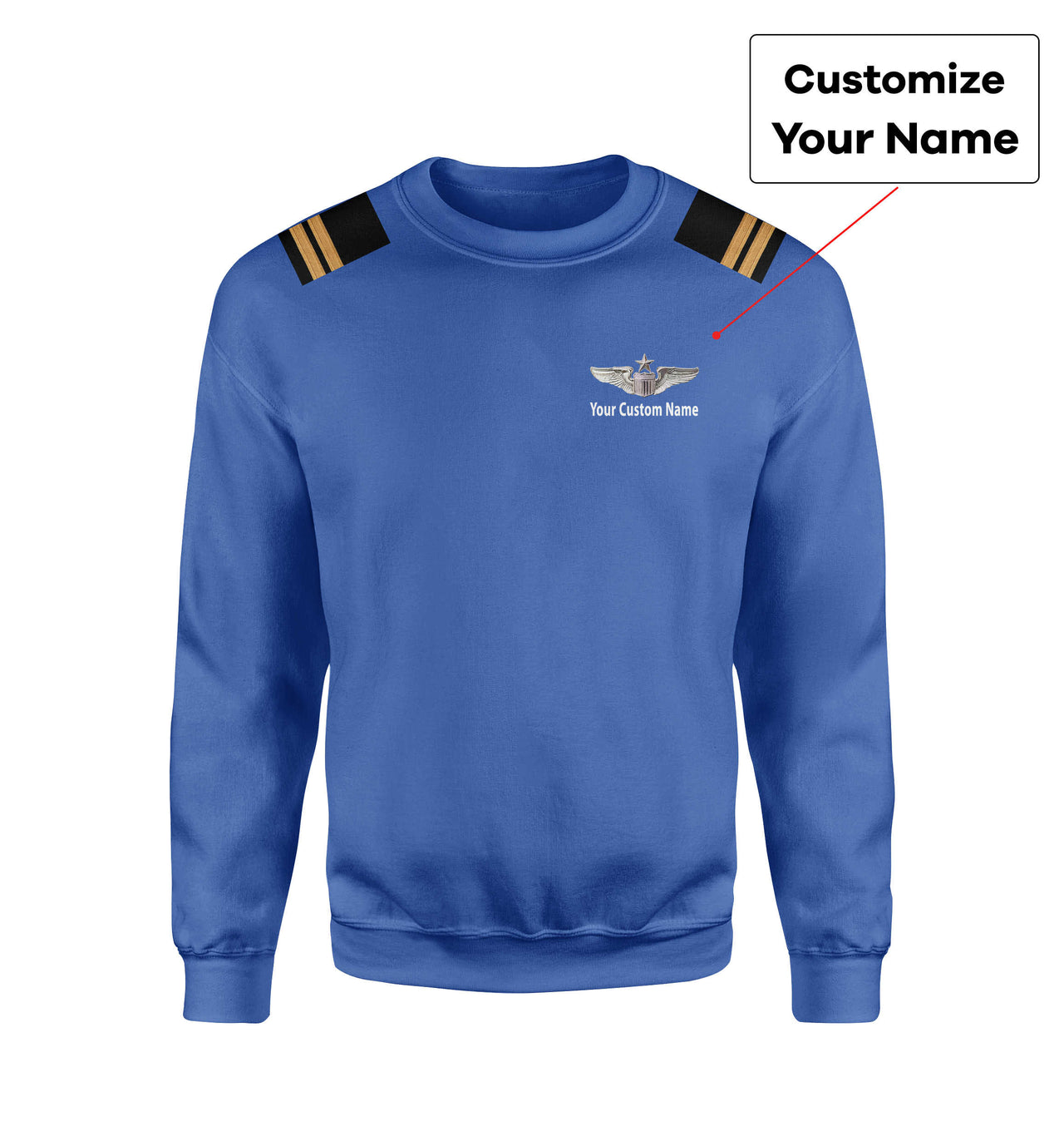 Custom & Name with EPAULETTES (US Air Force & Star) Designed 3D Sweatshirts