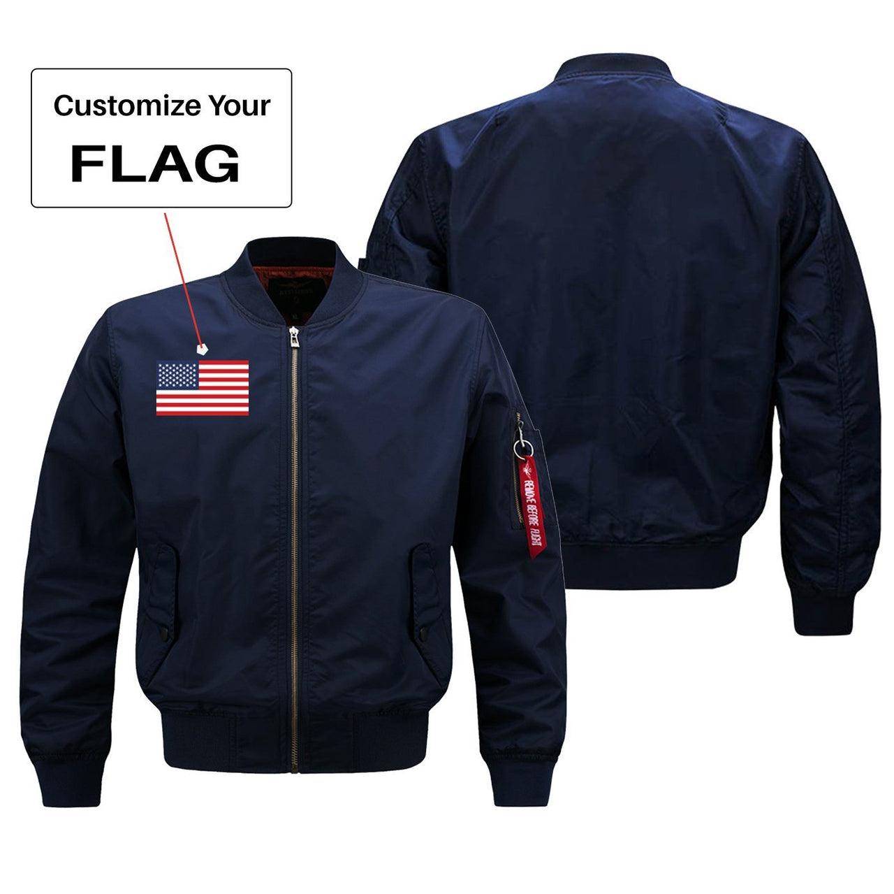 Custom Flag Designed Pilot Jackets (Customizable) Pilot Eyes Store Blue (Thin) S (US XXS) 