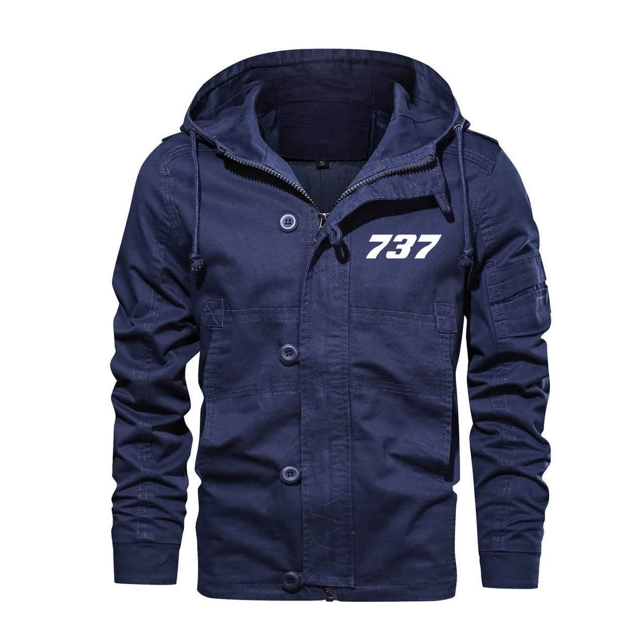 737 Flat Text Designed Cotton Jackets