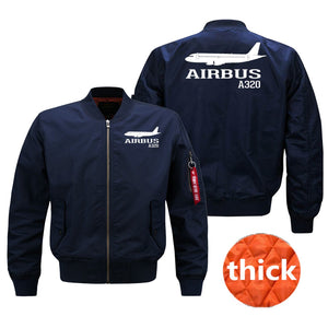 Airbus A320 Printed Pilot Jackets (Customizable) Pilot Eyes Store Blue (Thick) M (US XS) 