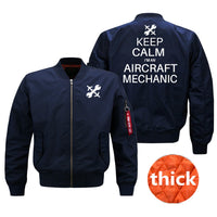 Thumbnail for Keep Calm I'm an Aircraft Mechanic Designed Bomber Jackets (Customizable) Pilot Eyes Store Blue (Thick) M (US XS) 