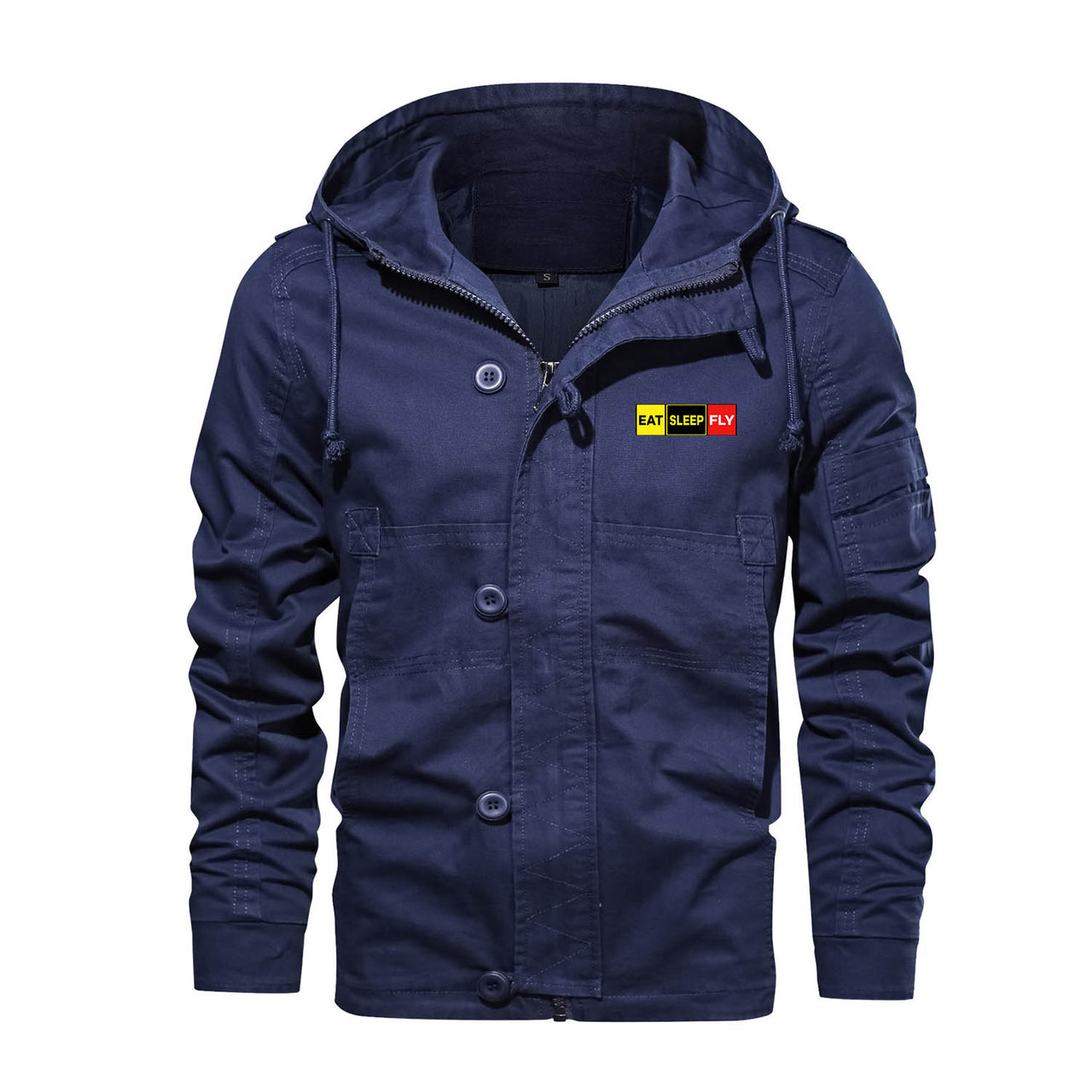Eat Sleep Fly (Colourful) Designed Cotton Jackets