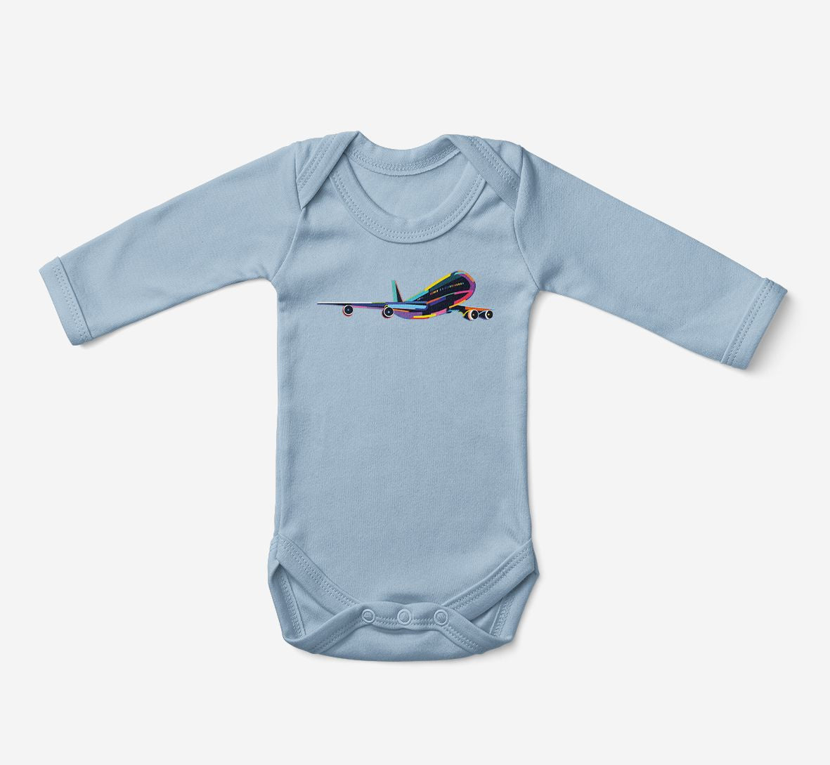Multicolor Airplane Designed Baby Bodysuits