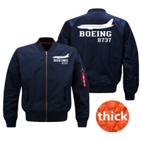 Thumbnail for Boeing 737 Printed Pilot Jackets (Customizable) Pilot Eyes Store Blue (Thick) M (US XS) 