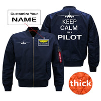 Thumbnail for Keep Calm I'm a Pilot Designed Pilot Jackets (Customizable) Pilot Eyes Store Blue (Thick) + Name M (US XS) 