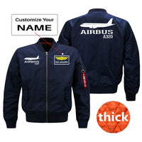 Thumbnail for Airbus A320 Printed Pilot Jackets (Customizable) Pilot Eyes Store Blue (Thick) + Name M (US XS) 
