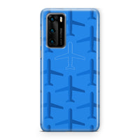 Thumbnail for Blue Seamless Airplanes Designed Huawei Cases