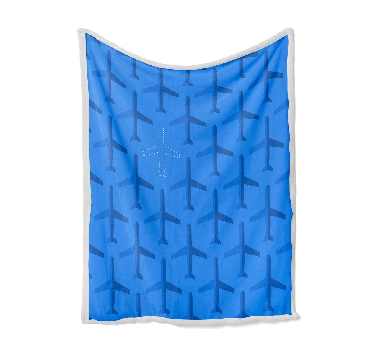 Blue Seamless Airplanes Designed Bed Blankets & Covers