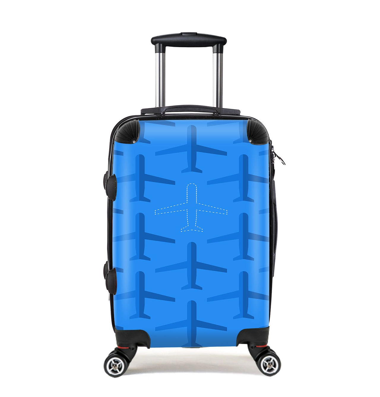 Blue Seamless Airplanes Designed Cabin Size Luggages